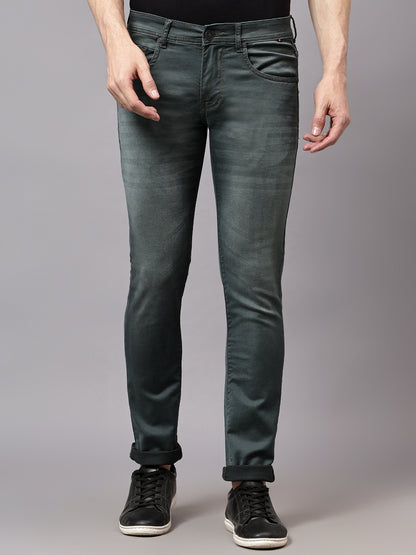 Men's Ultra Narrow fit Heavy Fade Dark Green  Jeans