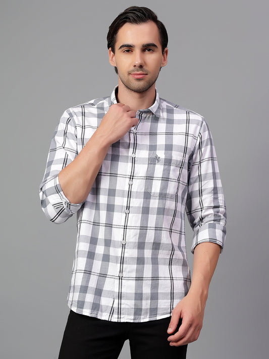 Casual Shirt for Men | Breathable & Soft with Color Fastness Regular Fit Spread Collar Neck Cotton Fabric Checkered Pattern