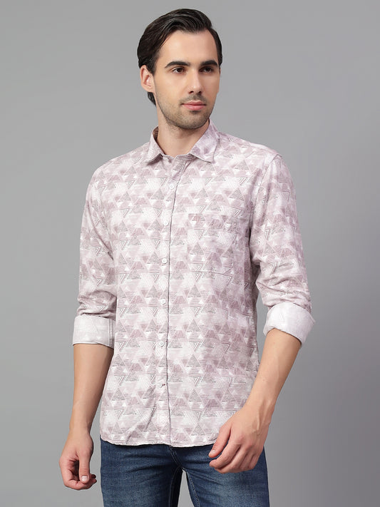 Casual Shirt for Men | Breathable & Soft with Color Fastness Regular Fit Spread Collar Neck Viscose Fabric Printed Pattern