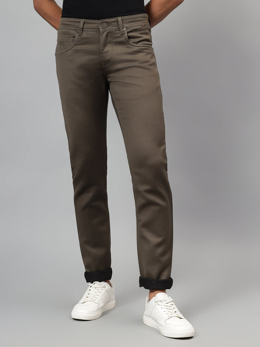 Denim Jeans for Men l Breathable & Soft with Color Fastness Ultra Narrow Fit Cotton Fabric Solid Pattern Button Closure