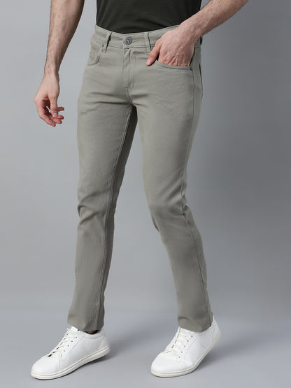 Men's Casual Flat front Light Olive Green  Trousers