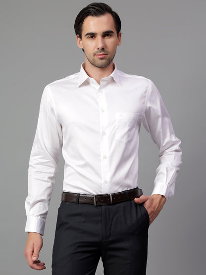 Formal Shirt for Men l Breathable & Soft with Color Fastness Regular Fit Spread Collar Neck Cotton Fabric Solid Pattern