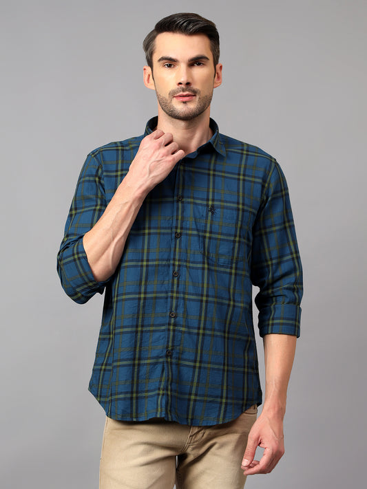 Casual Shirt for Men | Breathable & Soft with Color Fastness Regular Fit Spread Collar Neck Cotton Fabric Checkered Pattern