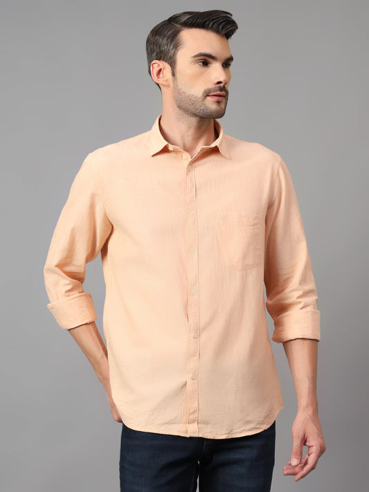 Casual Shirt for Men | Breathable & Soft with Color Fastness Regular Fit Spread Collar Neck Cotton Fabric Solid Pattern