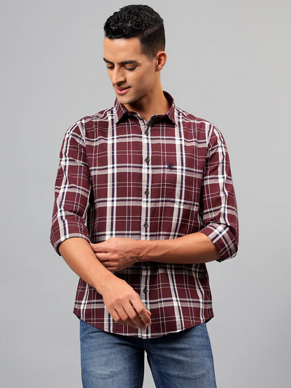 Casual Shirt for Men | Breathable & Soft with Color Fastness Regular Fit Spread Collar Neck Cotton Fabric Checkered Pattern