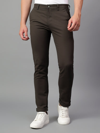 Casual Trouser for Men | Breathable & Soft with Color Fastness Regular Fit Cotton Blend Fabric Solid Pattern Button Closure
