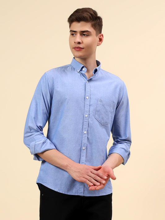 Shirt for Men | Breathable & Soft with Color Fastness Slim Fit Spread Collar Pure Cotton Fabric Solid Pattern