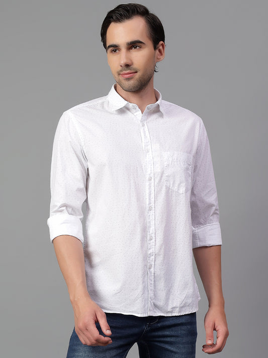 Casual Shirt for Men | Breathable & Soft with Color Fastness Regular Fit Spread Collar Neck Cotton Fabric Printed Pattern