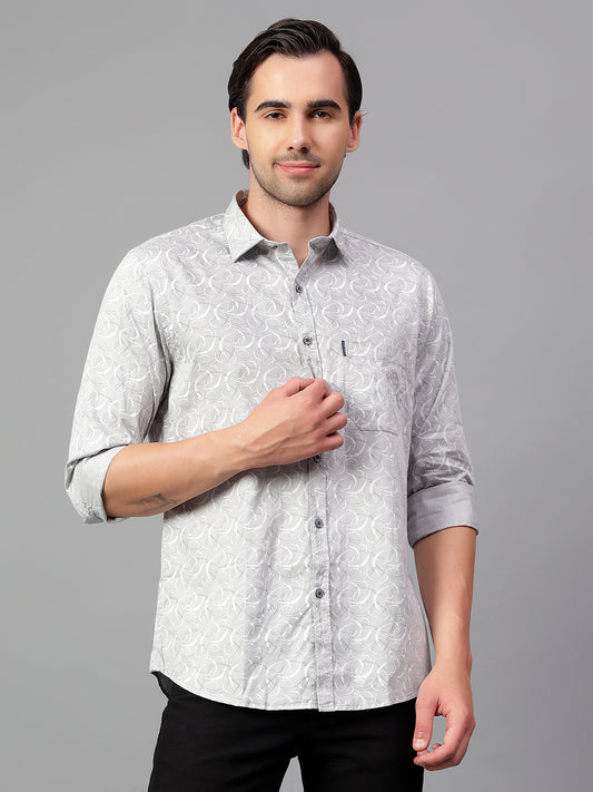Casual Shirt for Men | Breathable & Soft with Color Fastness Regular Fit Spread Collar Neck Cotton Fabric Printed Pattern
