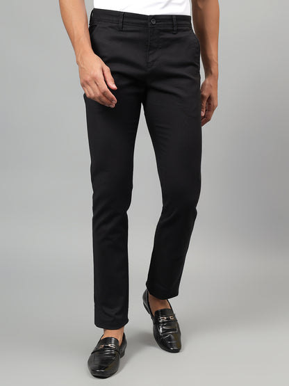 Casual Trouser for Men | Breathable & Soft with Color Fastness Regular Fit Cotton Blend Fabric Solid Pattern Button Closure