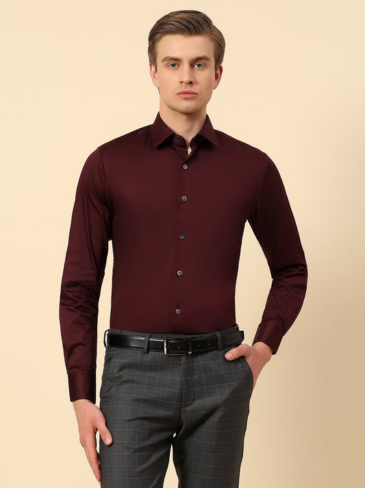 Shirt for Men | Breathable & Soft with Color Fastness Regular Fit Spread Collar Pure Cotton Fabric Solid Pattern
