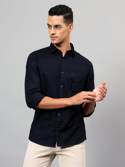 Casual Shirt for Men | Breathable & Soft with Color Fastness Regular Fit Spread Collar Neck Cotton Fabric Solid Pattern