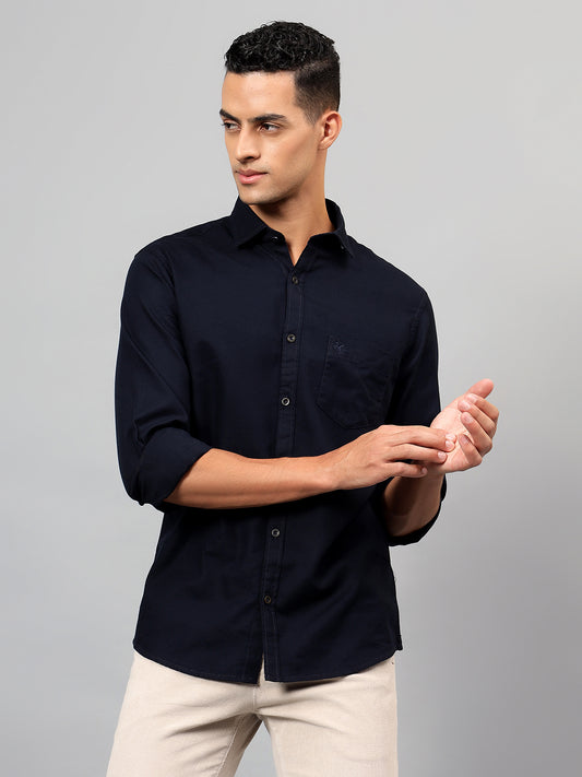 Casual Shirt for Men | Breathable & Soft with Color Fastness Regular Fit Spread Collar Neck Cotton Fabric Solid Pattern