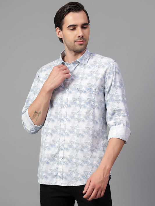 Casual Shirt for Men | Breathable & Soft with Color Fastness Regular Fit Spread Collar Neck Viscose Fabric Printed Pattern