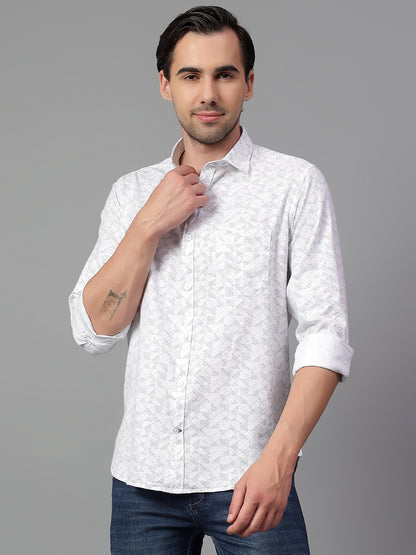 Casual Shirt for Men | Breathable & Soft with Color Fastness Regular Fit Spread Collar Neck Cotton Fabric Printed Pattern