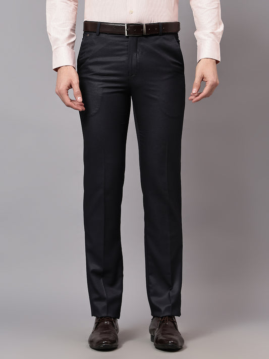 Formal Trouser for Men | Breathable & Soft with Color Fastness Regular Fit Terry Rayon Fabric Checkered Pattern Hook & Eye Closure