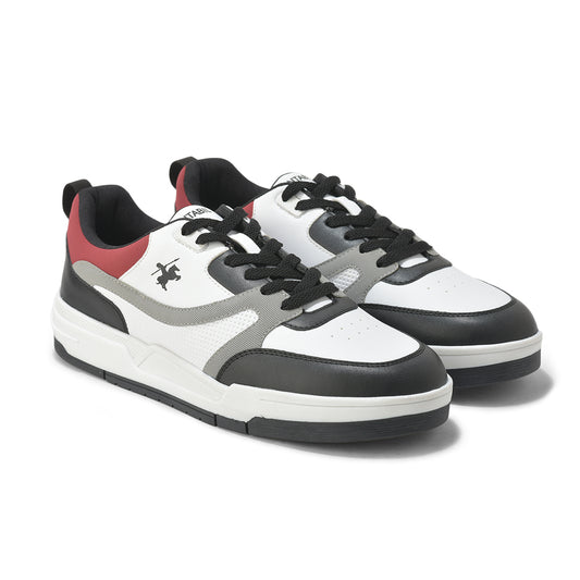 Men's Black & White Colourblock Casual Sneakers