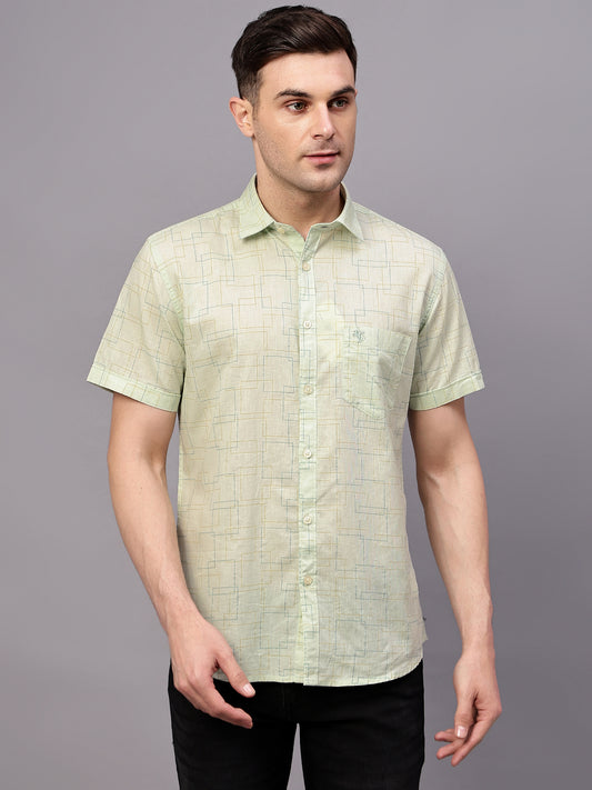 Casual Shirt for Men | Breathable & Soft with Color Fastness Regular Fit Spread Collar Neck Cotton Fabric Printed Pattern