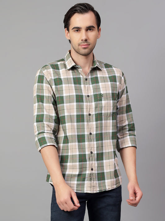 Casual Shirt for Men | Breathable & Soft with Color Fastness Regular Fit Spread Collar Neck Cotton Fabric Checkered Pattern