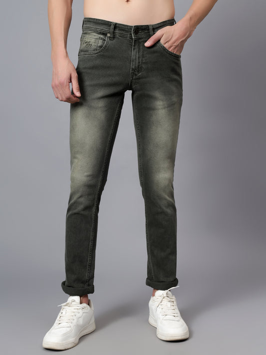 Denim Jeans for Men l Breathable & Soft with Color Fastness Ultra Narrow Fit Cotton Fabric Solid Pattern Button Closure
