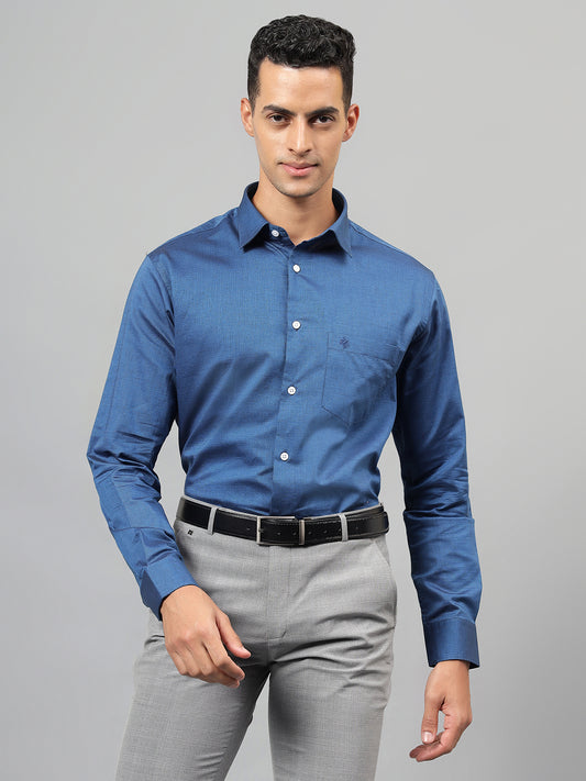 Formal Shirt for Men l Breathable & Soft with Color Fastness Regular Fit Spread Collar Neck Giza Cotton Fabric Solid Pattern