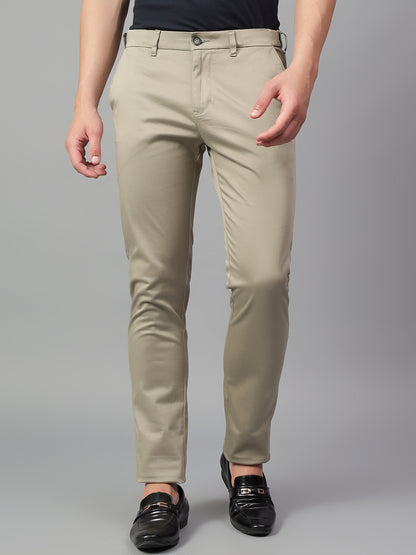 Casual Trouser for Men | Breathable & Soft with Color Fastness Regular Fit Cotton Blend Fabric Solid Pattern Button Closure