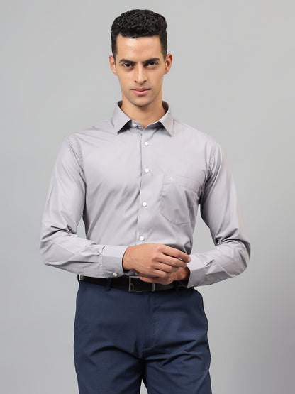 Formal Shirt for Men l Breathable & Soft with Color Fastness Regular Fit Spread Collar Neck Cotton Blend Fabric Solid Pattern