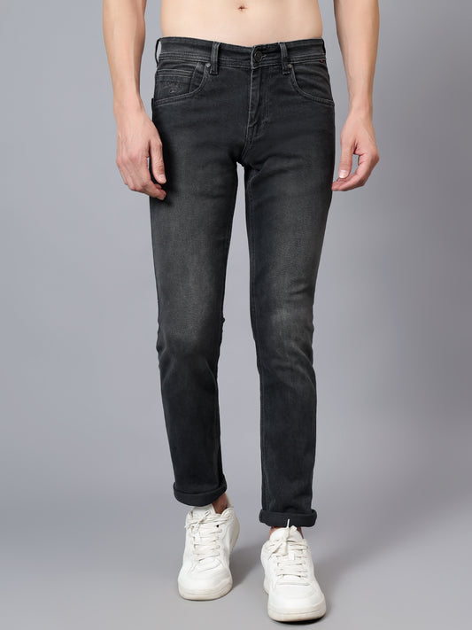 Denim Jeans for Men l Breathable & Soft with Color Fastness Ultra Narrow Fit Cotton Fabric Solid Pattern Button Closure