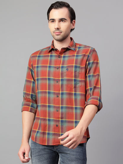 Casual Shirt for Men | Breathable & Soft with Color Fastness Regular Fit Spread Collar Neck Cotton Fabric Checkered Pattern