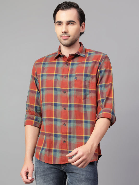 Casual Shirt for Men | Breathable & Soft with Color Fastness Regular Fit Spread Collar Neck Cotton Fabric Checkered Pattern