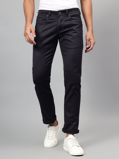 Denim Jeans for Men l Breathable & Soft with Color Fastness Ultra Narrow Fit Cotton Fabric Solid Pattern Button Closure