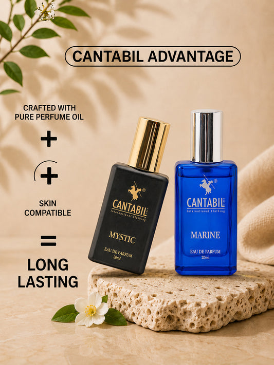 Luxury Long Lasting Mystic & Marine Perfume for Men & Women | 2x20ml with Lemon, Jasmine & Musk | Eau De Parfum