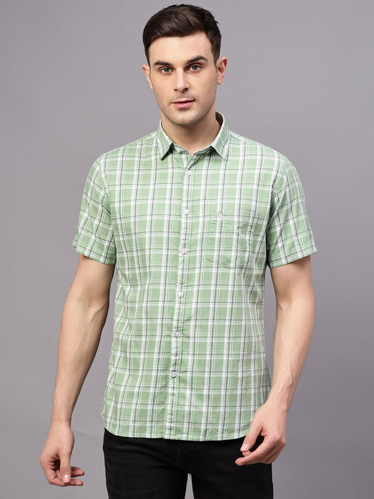 Casual Shirt for Men | Breathable & Soft with Color Fastness Regular Fit Spread Collar Neck Cotton Fabric Checkered Pattern