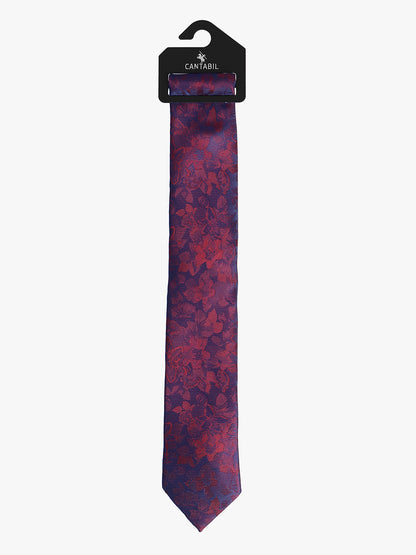 Cantabil Men's Maroon Floral Printed Broad Tie