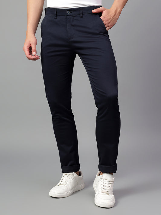 Casual Trouser for Men | Breathable & Soft with Color Fastness Regular Fit Cotton Blend Fabric Solid Pattern Button Closure