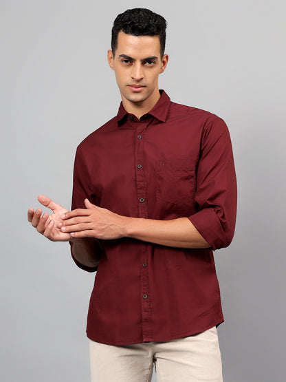 Casual Shirt for Men | Breathable & Soft with Color Fastness Regular Fit Spread Collar Neck Cotton Fabric Solid Pattern