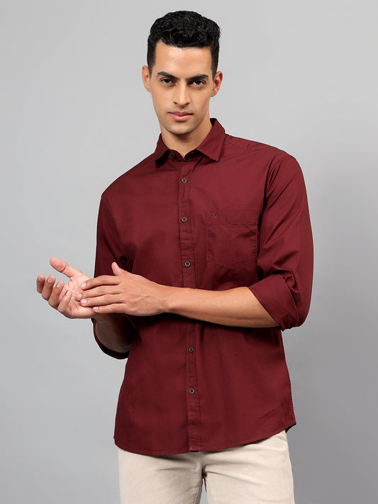 Casual Shirt for Men | Breathable & Soft with Color Fastness Regular Fit Spread Collar Neck Cotton Fabric Solid Pattern