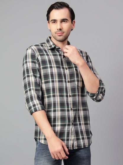 Casual Shirt for Men | Breathable & Soft with Color Fastness Regular Fit Spread Collar Neck Cotton Fabric Checkered Pattern