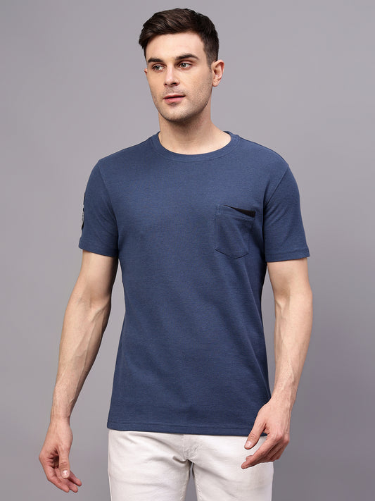 T-Shirt for Men | Breathable & Soft with Color Fastness Regular Fit Round Neck Poly Cotton Fabric Solid Pattern