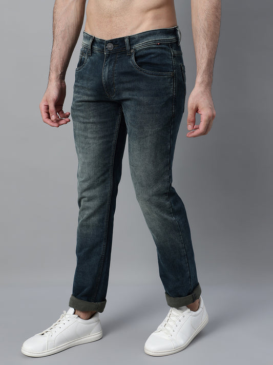 Denim Jeans for Men l Breathable & Soft with Color Fastness Ultra Narrow Fit Cotton Fabric Solid Pattern Button Closure