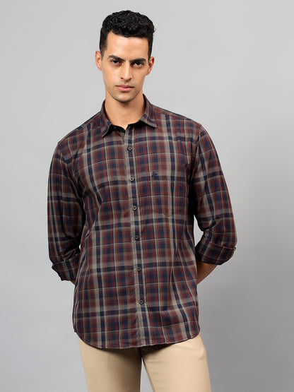 Casual Shirt for Men | Breathable & Soft with Color Fastness Regular Fit Spread Collar Neck Cotton Fabric Checkered Pattern