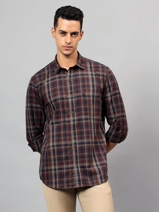 Casual Shirt for Men | Breathable & Soft with Color Fastness Regular Fit Spread Collar Neck Cotton Fabric Checkered Pattern