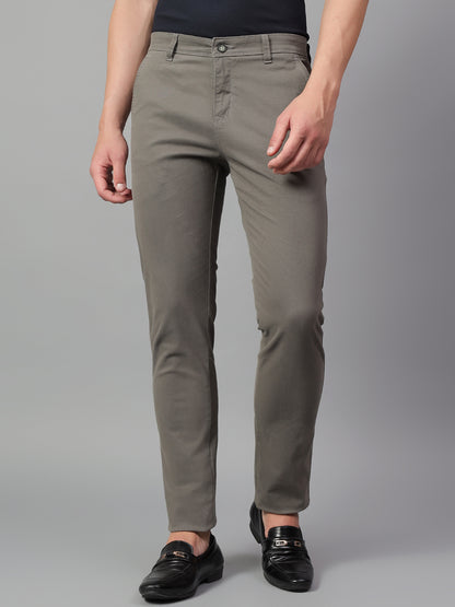 Casual Trouser for Men | Breathable & Soft with Color Fastness Regular Fit Cotton Blend Fabric Solid Pattern Button Closure