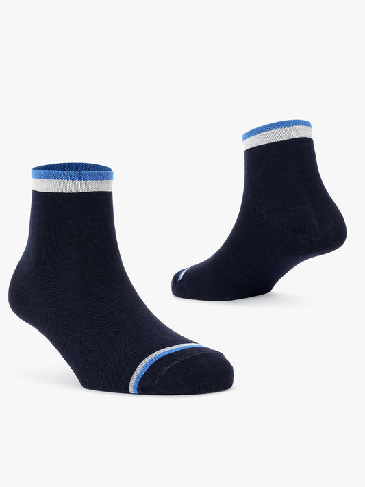 Men's Pack Of 5 Blue Ankle Length Colour Blocked Casual Socks