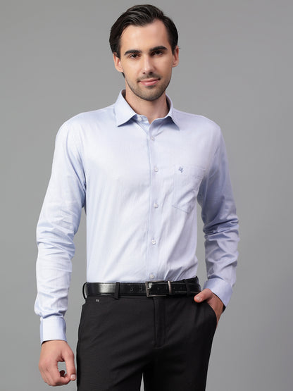 Formal Shirt for Men l Breathable & Soft with Color Fastness Regular Fit Spread Collar Neck Giza Cotton Fabric Self Design Pattern