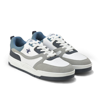 Men's White & Grey Casual Sneakers Shoes