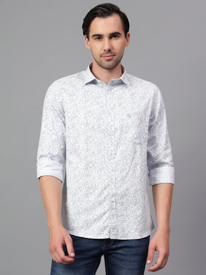 Casual Shirt for Men | Breathable & Soft with Color Fastness Regular Fit Spread Collar Neck Cotton Fabric Printed Pattern