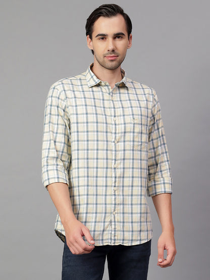 Casual Shirt for Men | Breathable & Soft with Color Fastness Regular Fit Spread Collar Neck Cotton Fabric Checkered Pattern