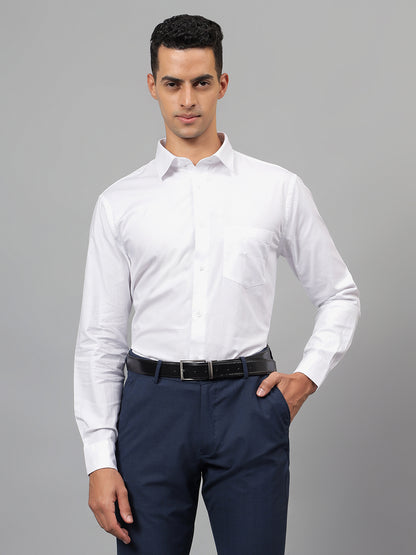 Formal Shirt for Men l Breathable & Soft with Color Fastness Regular Fit Spread Collar Neck Cotton Blend Fabric Solid Pattern