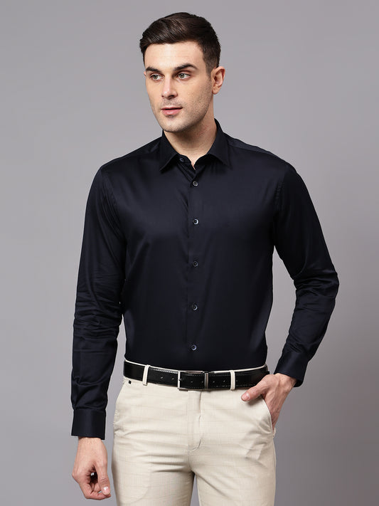 Formal Shirt for Men l Breathable & Soft with Color Fastness Regular Fit Spread Collar Neck Cotton Fabric Solid Pattern